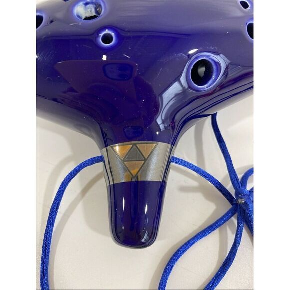 6 Hole Ocarina Legend of Zelda Replica Blue Ceramic Flute Instrument New - Picture 3 of 7
